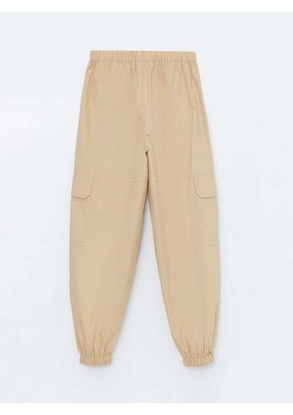 Lcw Kids Bej Beli Lastikli Kız Çocuk Kargo Jogger Pantolon fırsatları