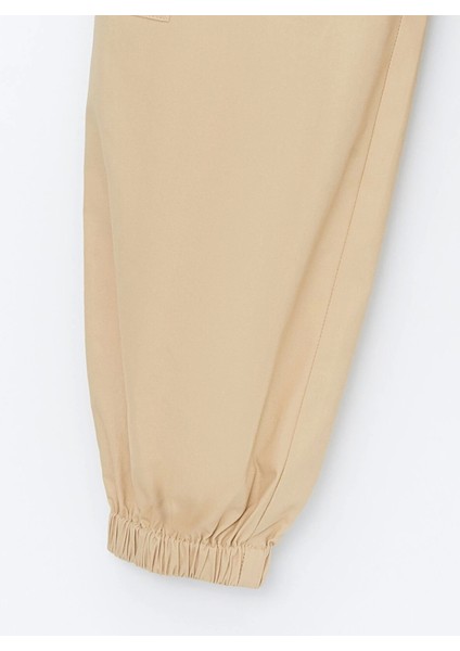 Lcw Kids Bej Beli Lastikli Kız Çocuk Kargo Jogger Pantolon indirimleri