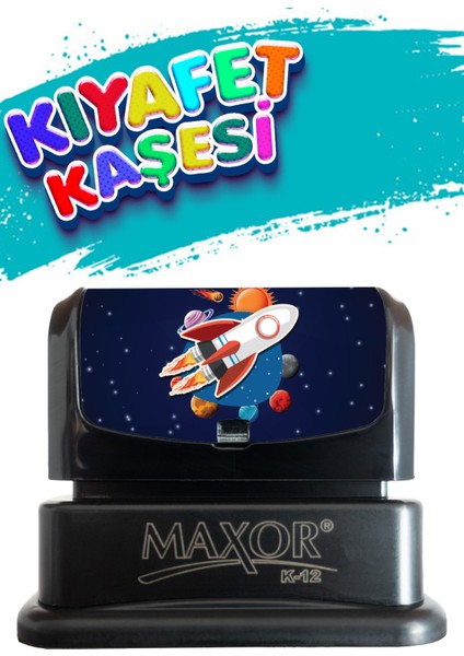 Kıyafet Kaşesi Roket Temalı Öğrenci Kaşesi / Kıyafet Etiketi / Kumaş Kıyafet Kaşesi