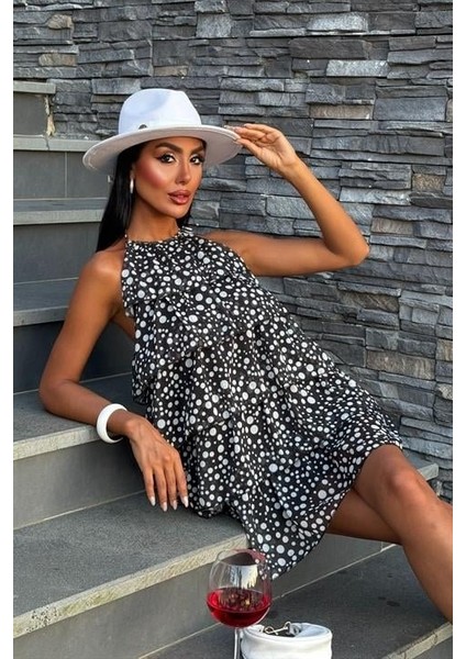 Fırfırlı Şifon Elbise 2905-08