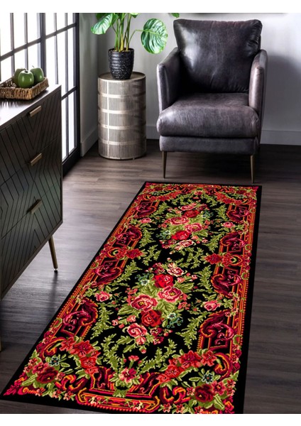 Vitage Karabağ Çiçek Eskitme Model Dokuma Taban Kilim fırsatları