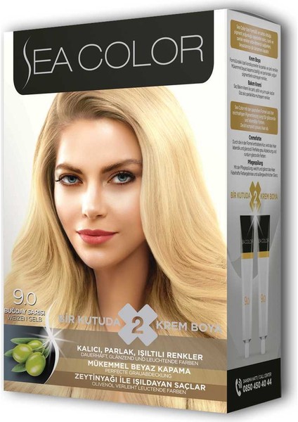 2x2 Tüp Krem Saç Boyası Seti Buğday Sarısı No:9.0 modelleri
