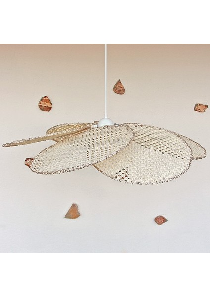 Mylamp Papatya Beyaz Doğal Hazeran 75 cm Avize