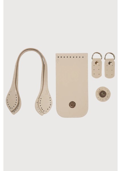 Fashion Bag Çanta Kiti 8,5X17 cm Bej Örgü Kiti