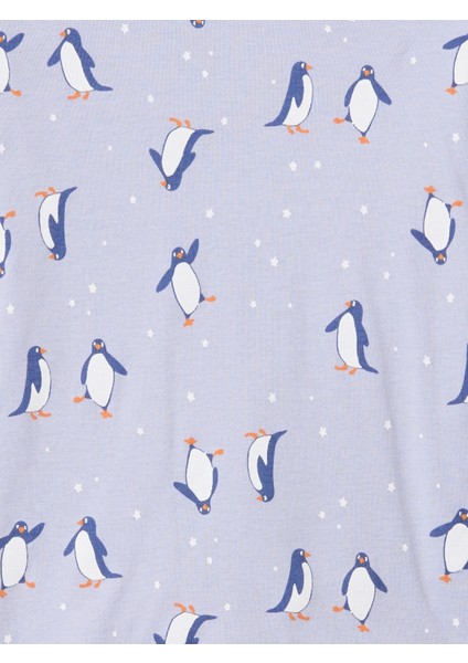 Bebek Açık Mavi %100 Organik Pamuk Penguin Pijama Seti fiyatları