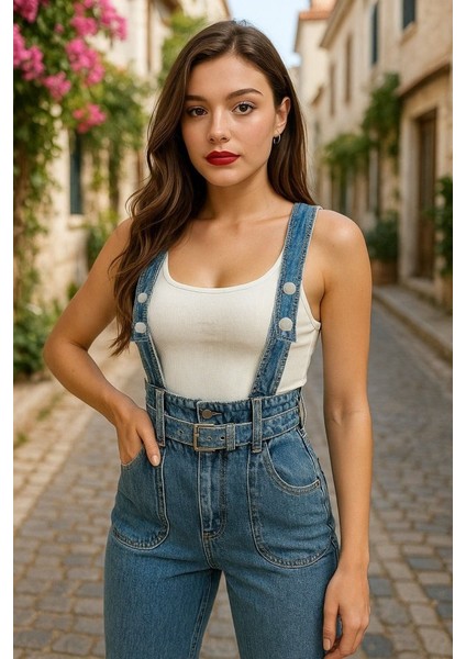 AYDOGANTICARET44 7015 Kot Salopet-Mavi