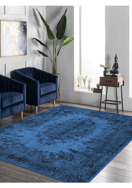 Vitage Mavi Eskitme Model Dokuma Taban Kilim modelleri