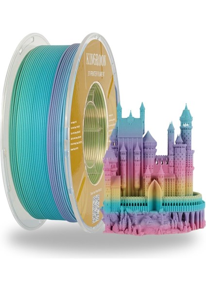 Rainbow Silk Pla Filament - Gökkuşağı Matte- 1.75MM - 1kg
