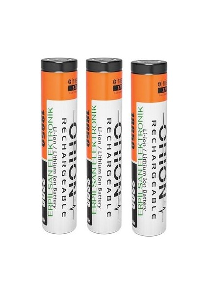3.7V 18650 2200MAH Şarj Edilebilir Li-Ion Pil ( 5c Anlık 11 Amp ) Başsız 3 Adet Erpilsan Elektronik