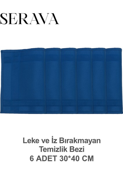 6'lı Mikrofiber Bez – Leke ve Iz Bırakmayan Temizlik Bezi (30X40)