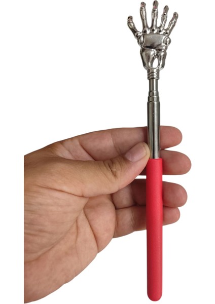 Teleskopik Sırt Kaşıyıcı 21-57 cm Masaj Aparatı Silikon Tutma Metal Parmak Başlık Masaj Aleti