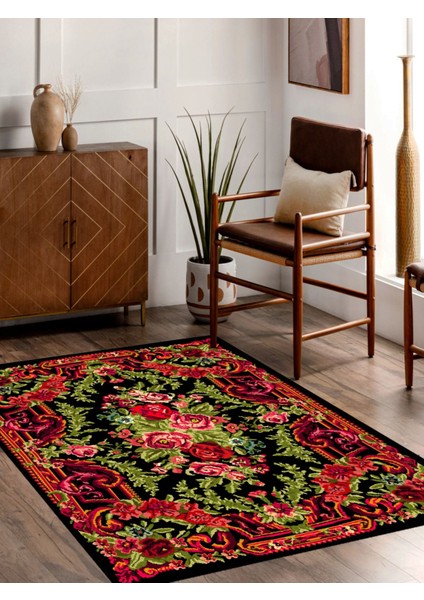 Vitage Karabağ Çiçek Eskitme Model Dokuma Taban Kilim fiyatları