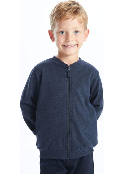 Lcw Kids Indigo Basic Erkek Çocuk Fermuarlı Sweatshirt