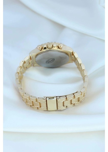 Clariss Trend Gold Metal Kordonlu Zirkon Taş Kaplama Renkli Taşlı Kasa Tasarımlı Lüx Kadın Kol Saati indirimleri
