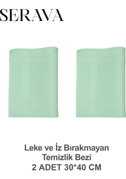 2'li Mikrofiber Bez – Leke ve Iz Bırakmayan Temizlik Bezi (30X40)