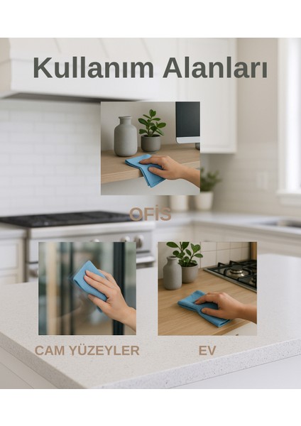 4'lü Mikrofiber Mutfak Temizlik Bezi – Yumuşak, Dayanıklı, Iz Bırakmaz (40X40) fiyatları