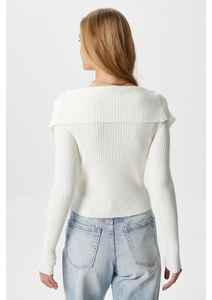 Kadın Terra Fitilli Ekru Düğmeli Triko Hırka fırsatları
