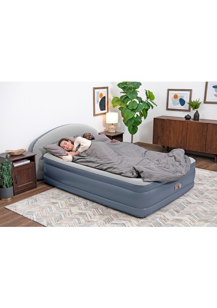 671BD Tritech Elektrikli Şişme Yatak - Çift Kişilik, Longelux Başlıklı Şişme Yatak 229X152X84 cm