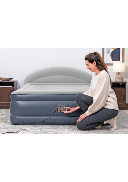 671BD Tritech Elektrikli Şişme Yatak - Çift Kişilik, Longelux Başlıklı Şişme Yatak 229X152X84 cm