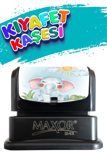 Kıyafet Kaşesi Fil Temalı Öğrenci Kaşesi / Kıyafet Etiketi / Kumaş Kıyafet Kaşesi