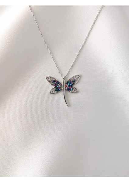 925 Ayar Gümüş Zirkon Taşlı Yusufçuk Kolye