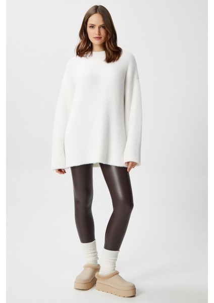 Kadın Fluffy Yumuşacık Ekru Triko Kazak fırsatları