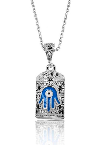 Gümüş Fatma Ana Eli Cevşen Dualı Kolye