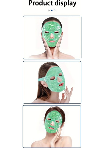 AYDOGANTICARET44 Terapi Jel Yüz Maskesi Soğuk ve Sıcak Boncuklu Ayarlanabilir Maske (Yeşil)