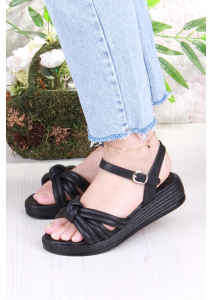 05-2077 Soft Rahat Toka Detaylı Büzgülü Bant Kadın Sandalet fiyatları