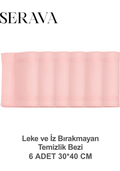 6'lı Mikrofiber Bez – Leke ve Iz Bırakmayan Temizlik Bezi (30X40)