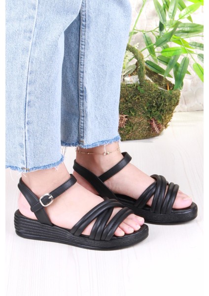 05-2065 Soft Rahat Toka Detaylı Çapraz Bant Kadın Sandalet modelleri