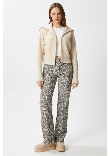 Kadın Woody Açık Bej Çift Taraf Fermuarlı Polo Triko Hırka fiyatları