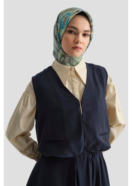 Yelekli 2 Li Tencel Takım 25Y6050 Lacivert
