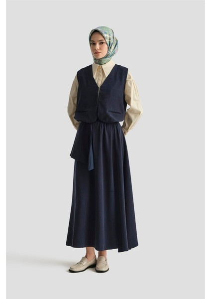 Yelekli 2 Li Tencel Takım 25Y6050 Lacivert modelleri