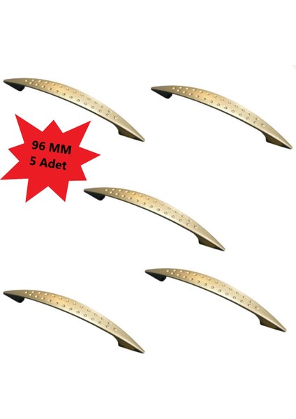 Noktalı Saten Çekmece Dolap Kapak Kulpu 96 Mm Metal Kulp 5 Adet​​​​​​​ fiyatları