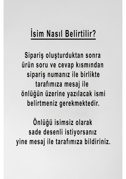 Mutfak Önlüğü Kişiye ve Isme Özel Nakışlı Mutfak Önlüğü Sade Farklı Renkler