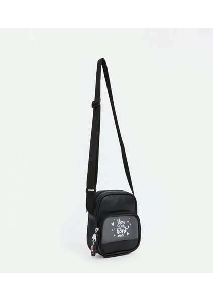 Lcw Accessorıes Siyah Baskılı Kız Çocuk Omuz Çantası