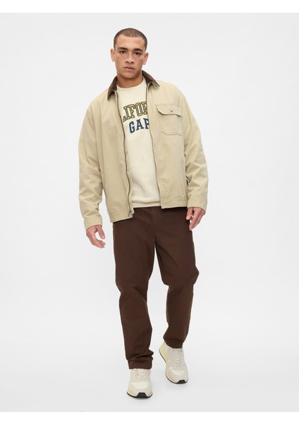 Erkek Kırık Beyaz Gap Logo Grafikli Relaxed Fleece Sweatshirt modelleri