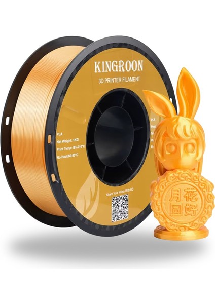 Silk Pla Filament - Turuncu - 1.75MM - 1kg