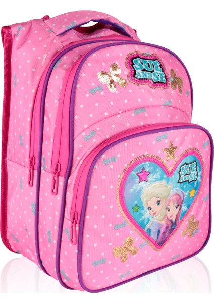 3 Lü Ilkokul Çanta Seti Kız Çocuk Çantası Astarlı Love Sueandse Pembe fiyatları
