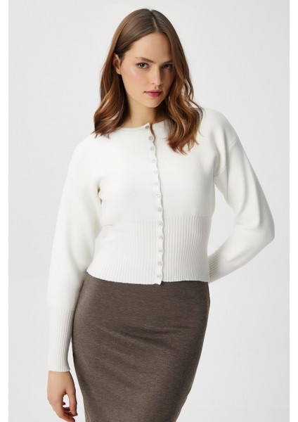 Kadın Aria Premium Viscose Yumuşak Ekru Triko Hırka modelleri