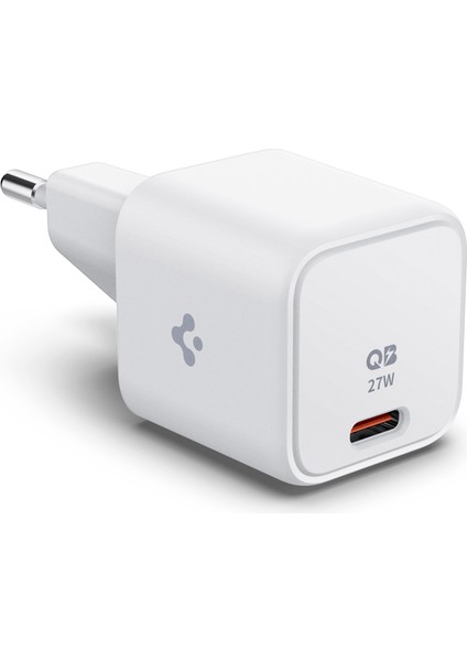 27W USB-C Ultra Mini Hızlı Şarj Aleti Samsung PPS / Isı Düşürücü GaN Destekli Akım Korumalı Güç Adaptörü iPhone & Android & iPad & MacBook Type-C White - ACH03826