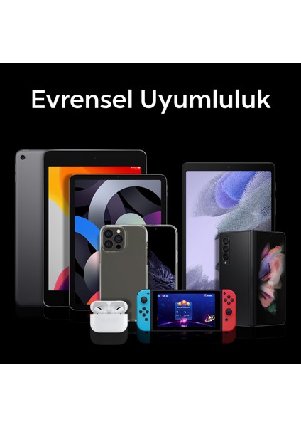 27W USB-C Ultra Mini Hızlı Şarj Aleti PPS Desteği / Isı Düşürücü GaN Destekli Akım Korumalı Güç Adaptörü iPhone & Android & iPad & MacBook Type-C Black - ACH05607