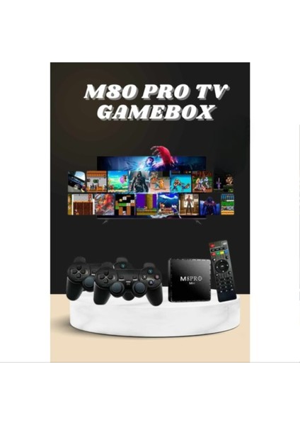 Android Tv Box 2.4g 10K Ultra Hd 2gb Ram 64GB Hafıza 10000 Retro Oyunlu Konsol Game Stick M8 Pro
