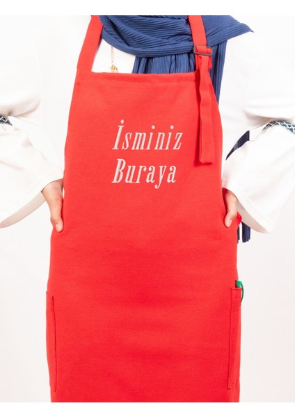 Mutfak Önlüğü Kişiye ve İsme Özel Nakışlı Mutfak Önlüğü Sade Farklı Renkler