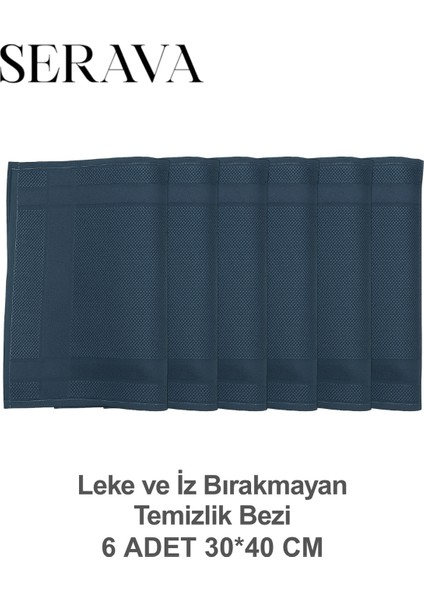 6'lı Mikrofiber Bez – Leke ve Iz Bırakmayan Temizlik Bezi (30X40)