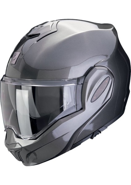 Exo-Tech Evo Pro Çene Açılabilir Motosiklet Kaskı Metalik Gri