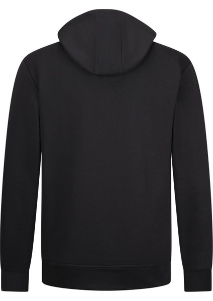 Siyah Regular Fit Fermuarlı Kapüşonlu Sweatshirt fiyatları