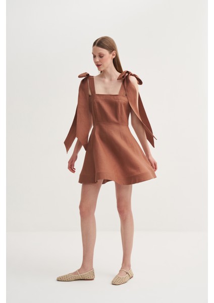 Keten Fiyonklu Elbise modelleri