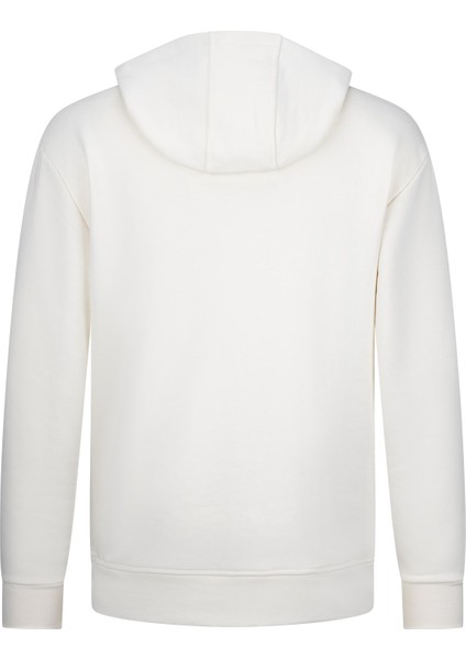 Beyaz Regular Fit Fermuarlı Kapüşonlu Sweatshirt fiyatları